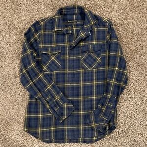 United By Blue Blue and Yellow Plaid Flannel Shirt